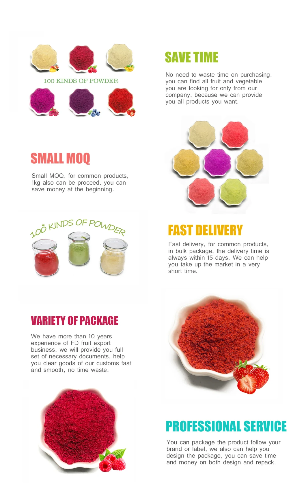 All Vegetable Fruit Banana Smoothie Powder Mix Dragon Fruit/Strawberry/Kiwi Fruit Powder Freeze Dried Fruit Powders